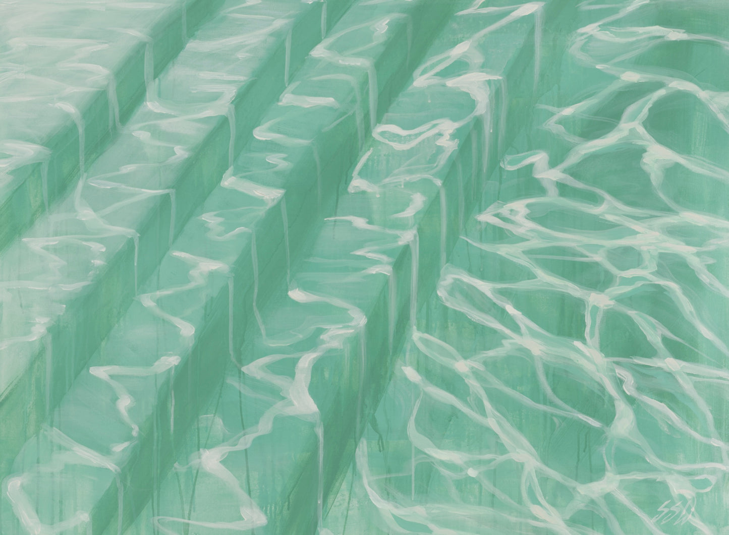 Poolside steps blue design waterscapes