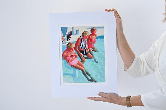 three is a crowd print poolside ladies and gents