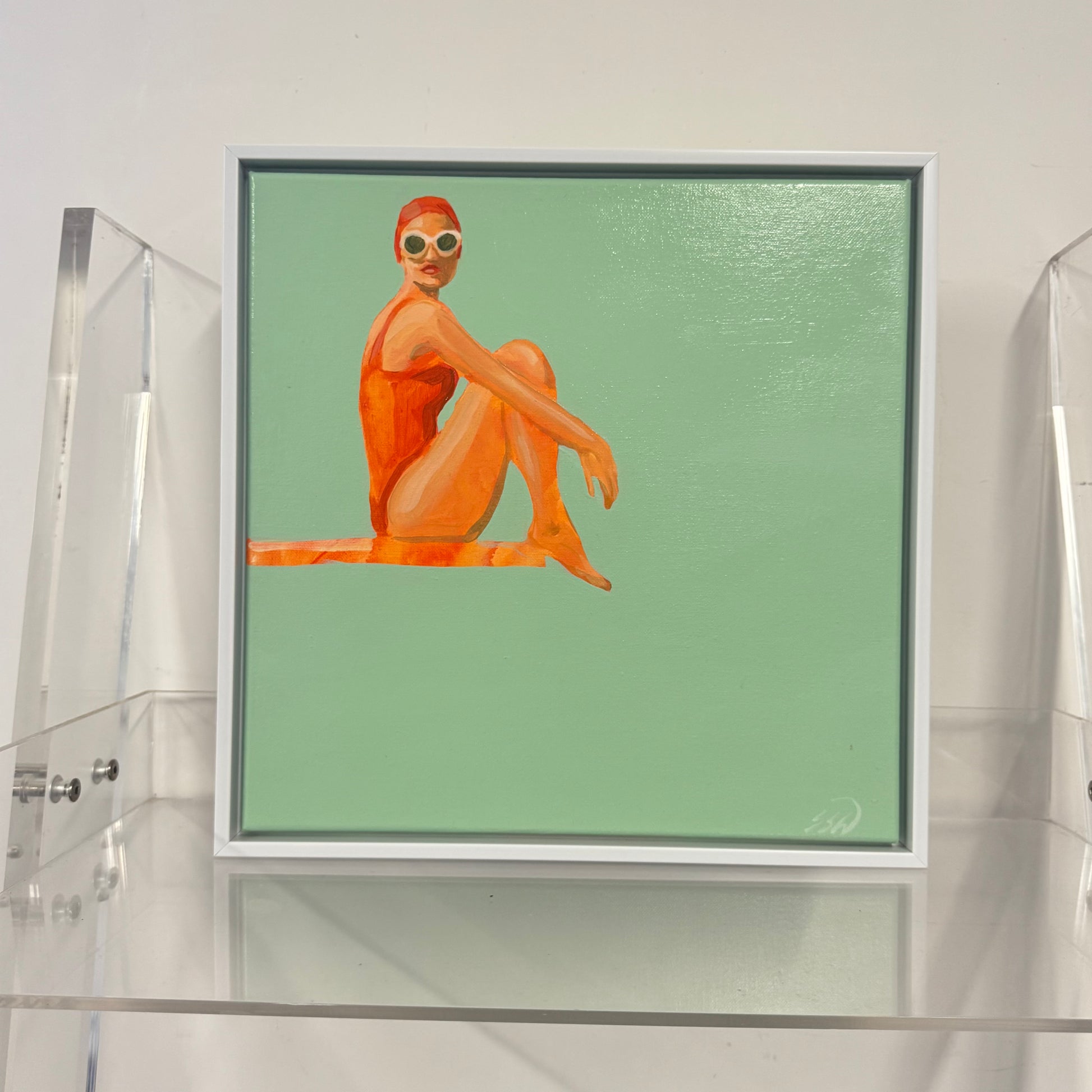 Dive in lady poolside