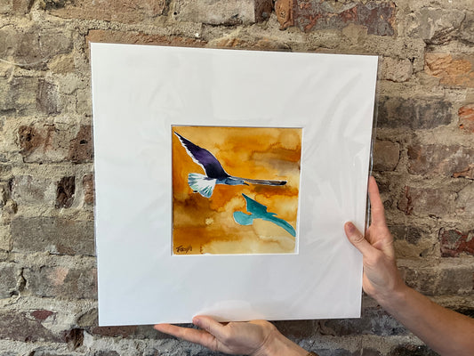 “Bird’s Eye” matted to 16x16”