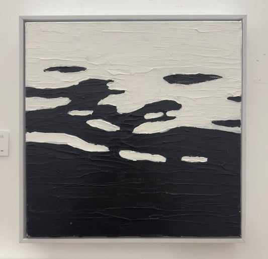 "Water Study, black and White" 16x16"