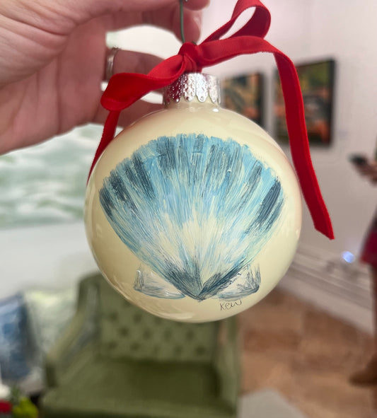 Blue Scallop Ornament