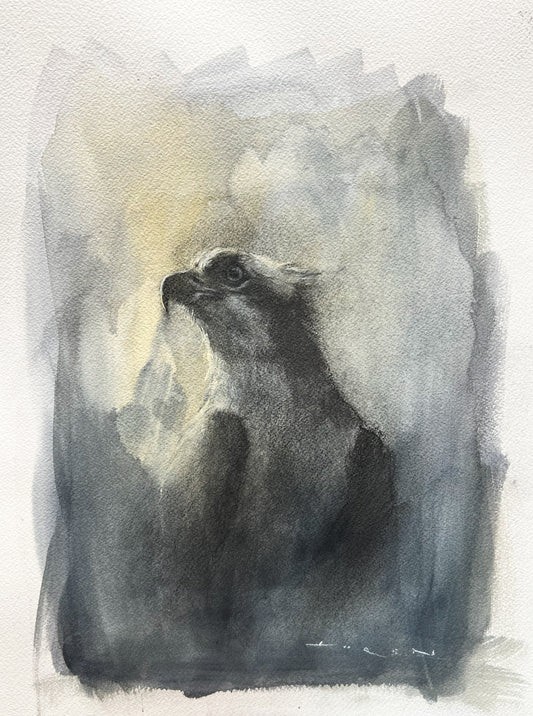 Watcher Over the Water, 17x21" Framed