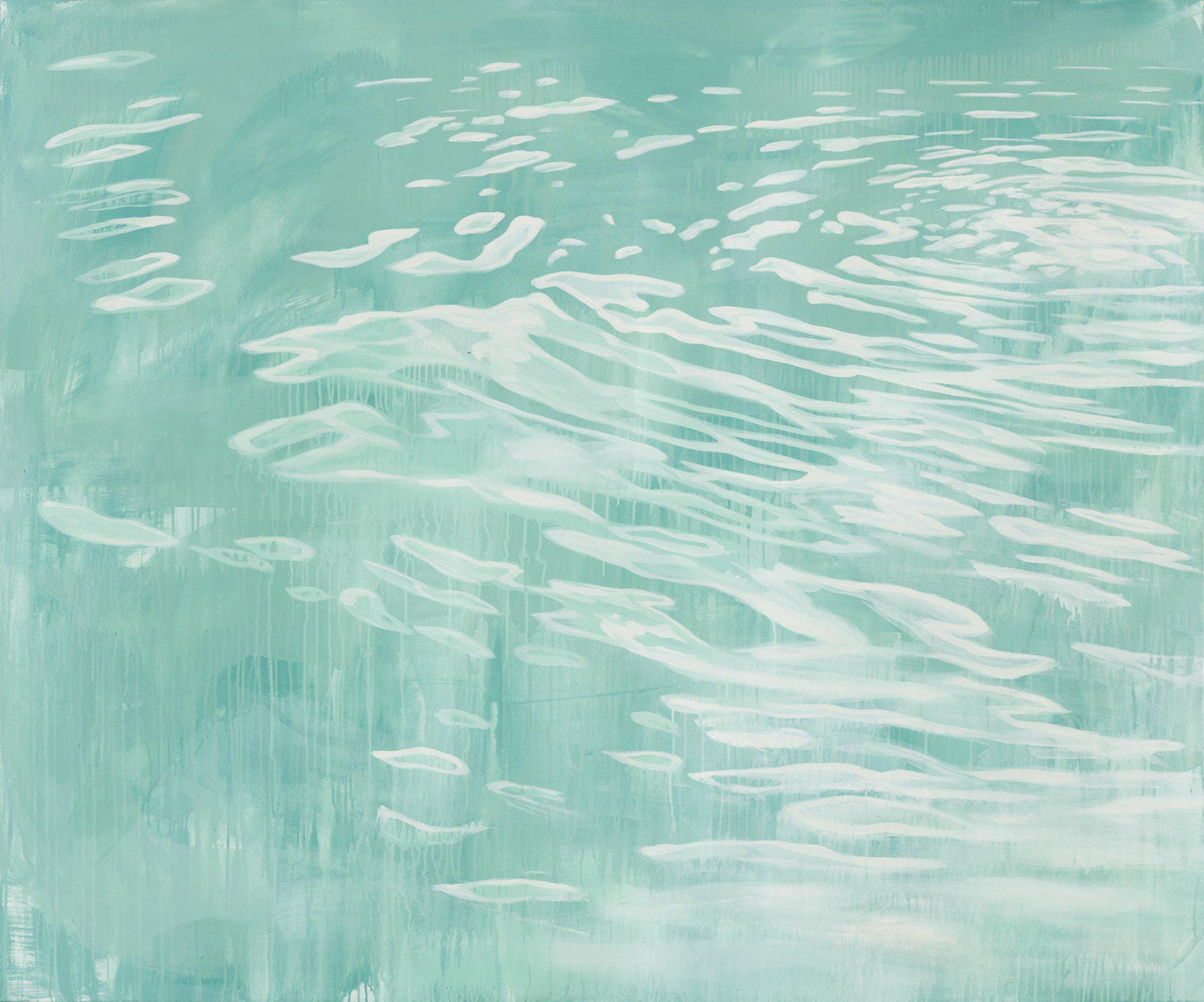 original art  poolside eternal spring waterscape