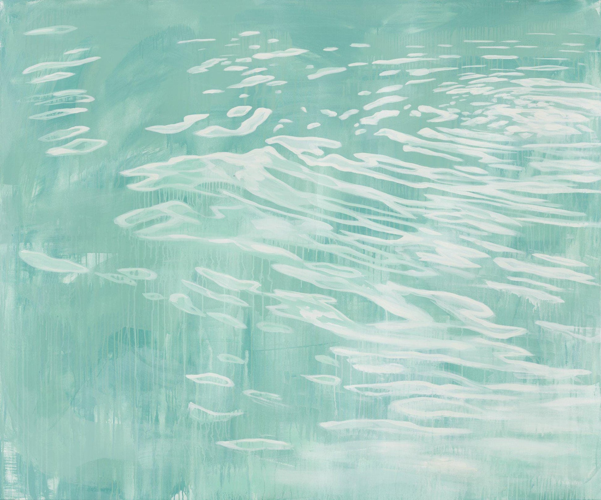 original art  poolside eternal spring waterscape