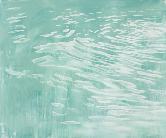 original art  poolside eternal spring waterscape