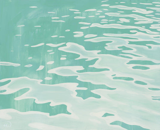 original art  mirror poolside waterscape