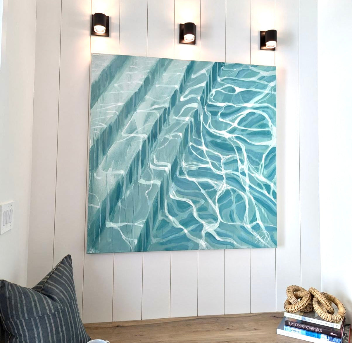 Poolside steps blue design waterscapes