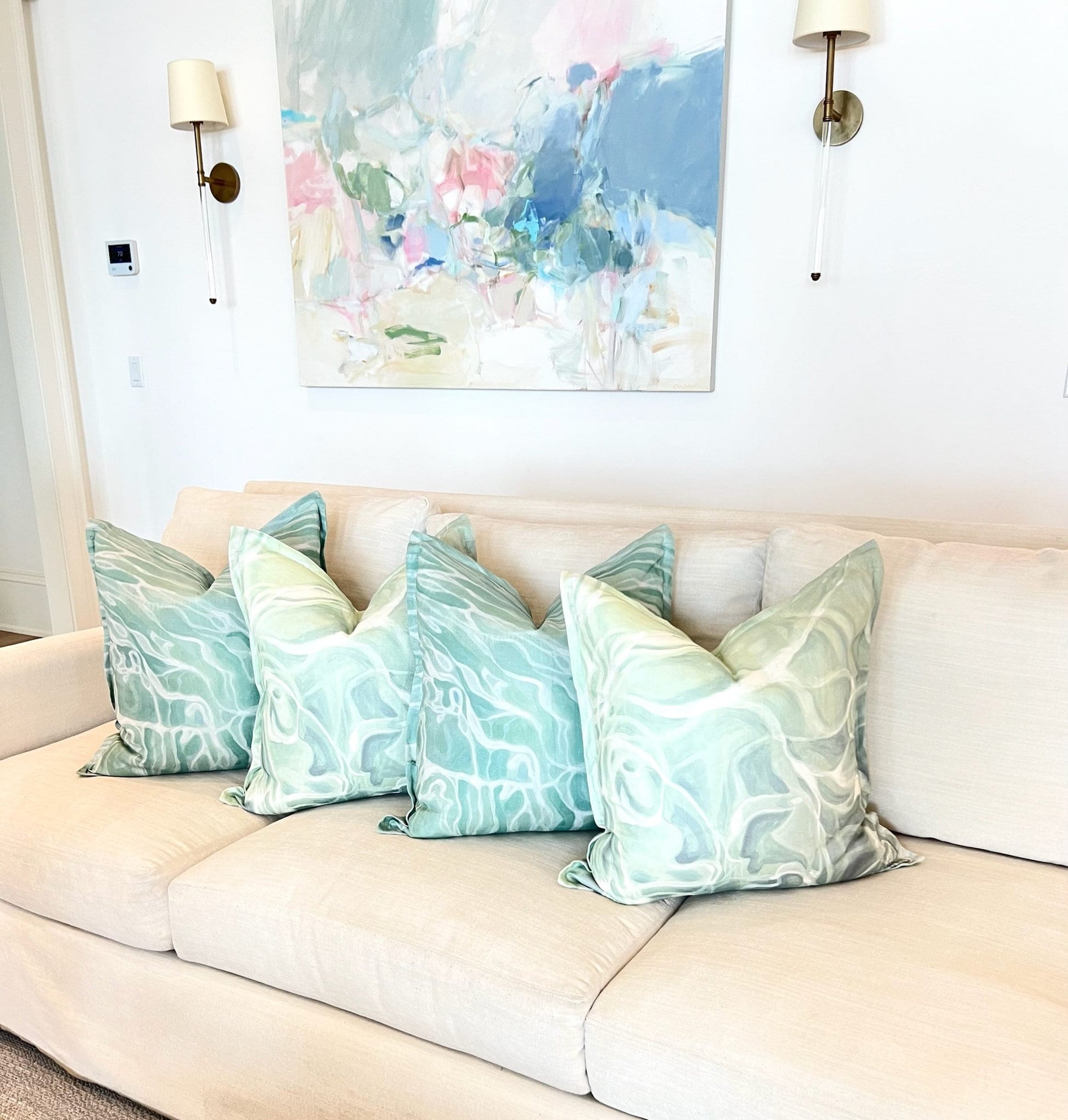 lullaby and dream pillows on couch