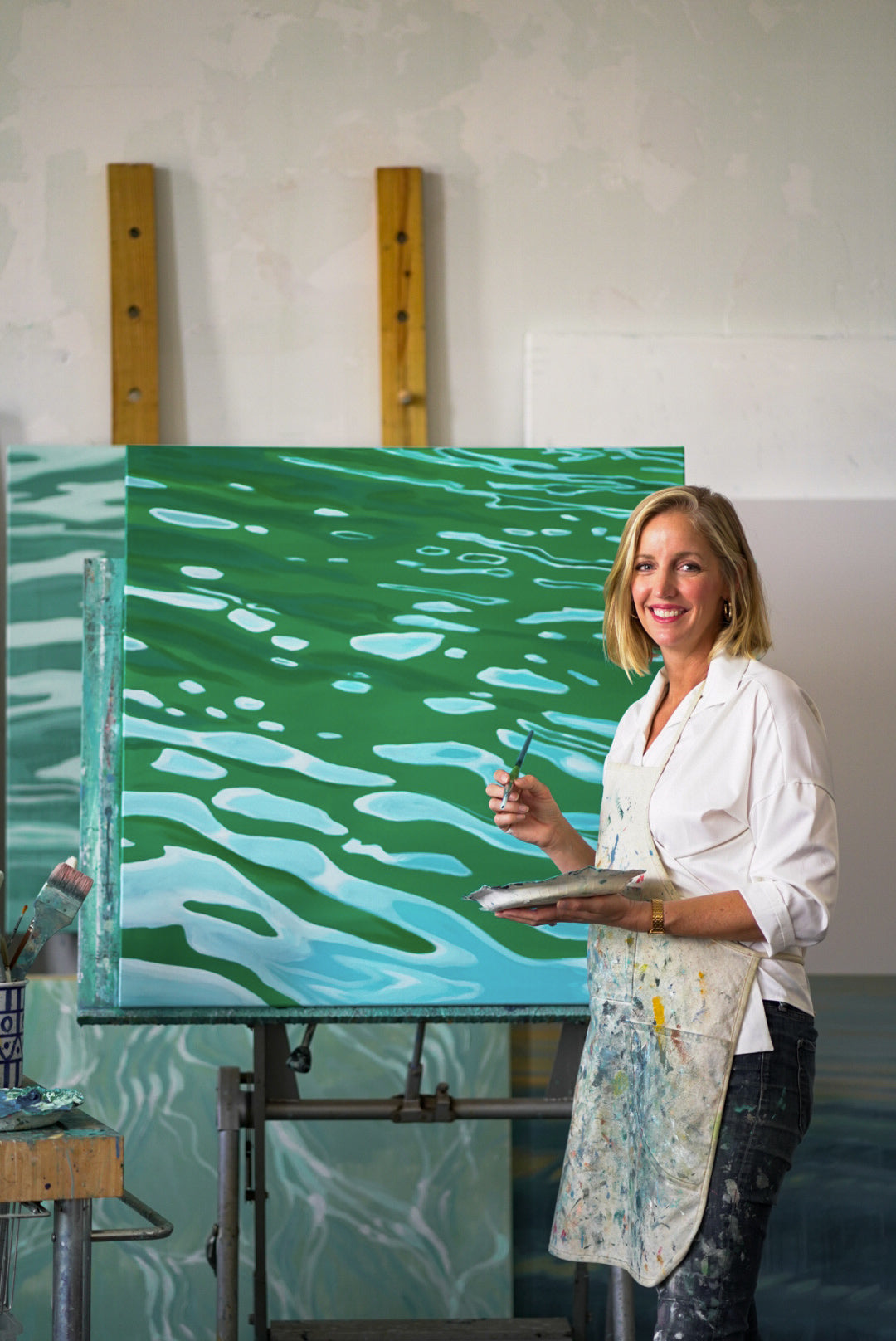 Artist waterscapes poolside